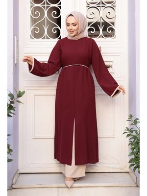 Neva Style Yırtmaç Detaylı Koyu Bordo İkili Takım 76112kbr
