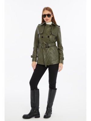 Jamila Haki Deri Trençkot/ceket