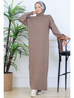 Benguen Vizon Fitilli Triko Elbise