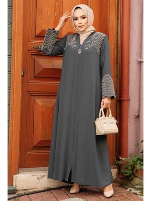 Neva Style Desenli Füme Ferace 29105fu