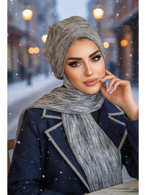 AİŞE TESETTÜR Kot Lacivert Desen Bere