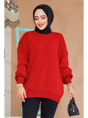 Neva Style Kırmızı Kazak Tunik 17201k