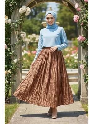 Neva Style Buruşuk Taba Etek 9227tb