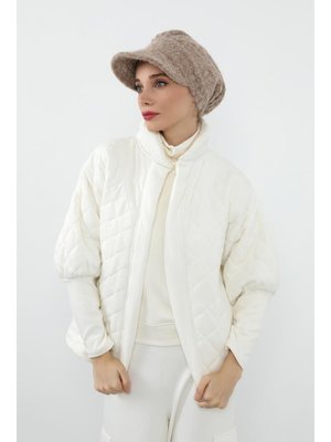 Aisha`s Design 73tk Taş Kışlık Siperlikli Tüylü Kaşe Şapka Bone,b