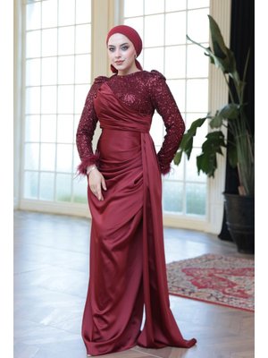 Neva Style Boncuk İşlemeli Bordo 52151br