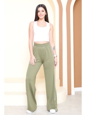 Tofisa Hakı Haki Şetit Ve Çıtcıt Detaylı Modal Pantolon