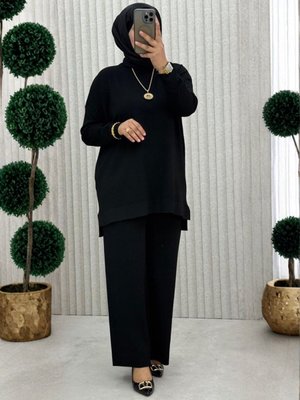 MODANURSEDA Siyah Pantolon Takım