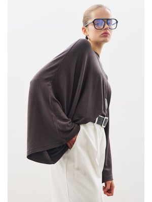 MANUKA Antrasit Pelerin Tarz Bluz