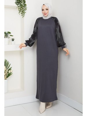 Pamuk Butik Kolu İpek Kupra Merserize Triko Elbise