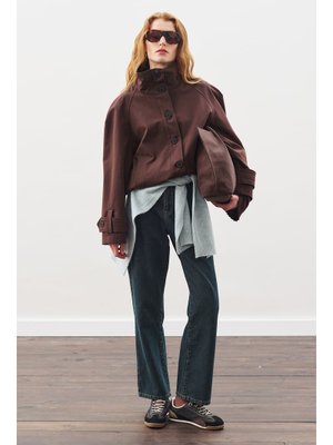 MANUKA Kahverengi Trenç Tarz Bomber Ceket