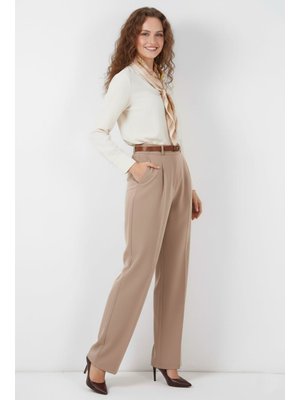 Benguen Bej Kemerli Pantolon