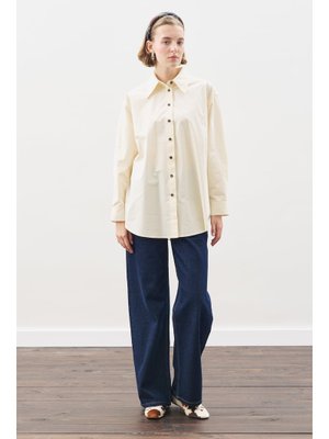 MANUKA Bağlama Aksesuarlı Gömlek Tereyağı