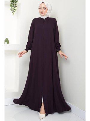 Hafsa Mina Mürdüm Parçalı Battal Beden Mevlana Ferace