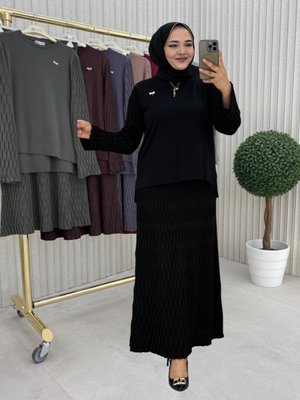 MODANURSEDA Siyah Etekli Takım