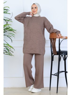 Benguen Vizon Taşlı Triko Takım