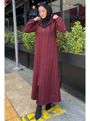 Tofisa Bordo Zikzak Desenli Fermuarlı Jakar Kap