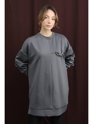 Podyumplus 10717tun Bedeni Aksesuarlı Tunik