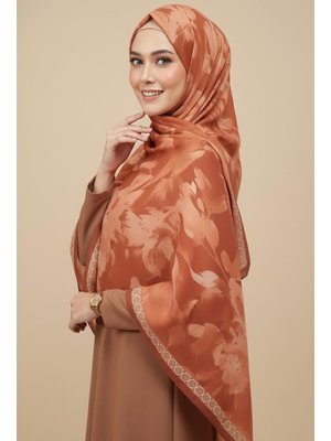 Tofisa Oranj Midnight Bloom Serisi Pamuk Şal