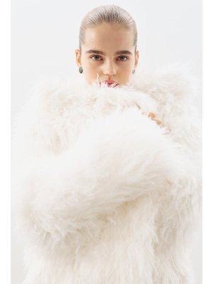 MANUKA Ekru Mara Kürk Ceket