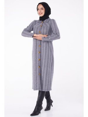 Tofisa Gri Grı Düğmelı Kap