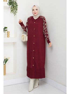 Pamuk Butik Leopar Kol Merserize Triko Hırka