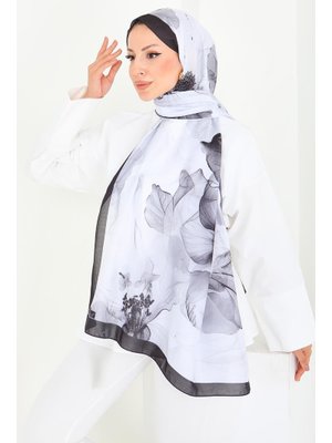 Tofisa Siyah Sıyah Soft Garden Serisi Pamuk Şal