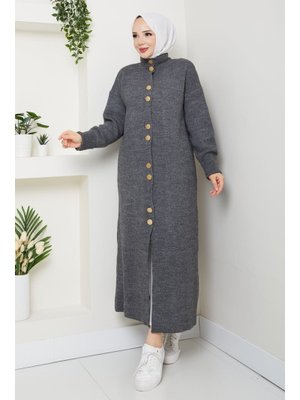 Pamuk Butik Düğme Kapamalı Boğaz Detaylı Triko Hırka