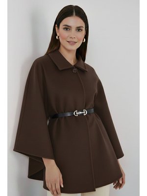 Benguen Kahverengi Kemerli Kaşe Panço