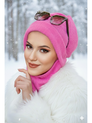 AİŞE TESETTÜR Pembe Maskeli Bere