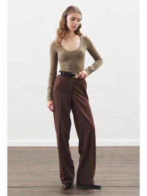 MANUKA Acı Kahve Uzun Paça Straıght Pantolon