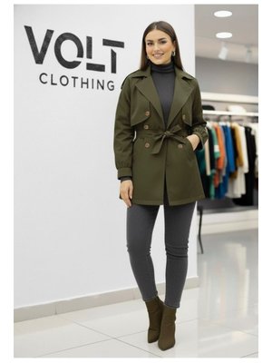 Volt Clothing Haki Apoletli Rüzgarlıklı Trençkot