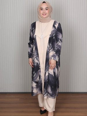 Moda Gazel Siyah Desenli Takım