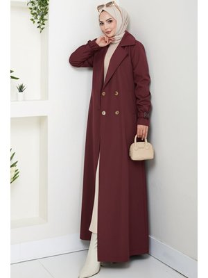 Bestenur Bordo Tam Boy Su Geçirmez Trenç