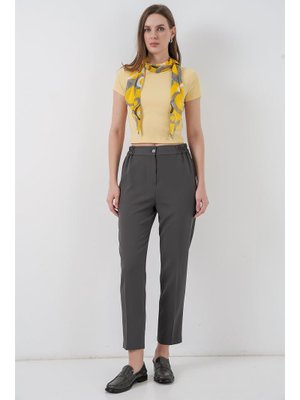 Bigdart Antrasit Beli Lastikli Kumaş Pantolon