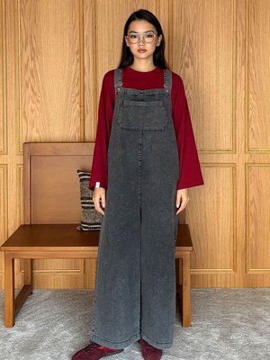 Ceylan Otantik Antrasit Kot Salopet Tulum