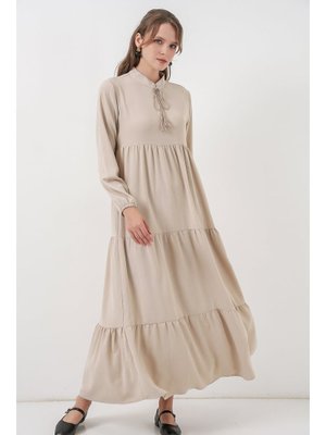 Bigdart Taş Yaka Bağcıklı Elbise