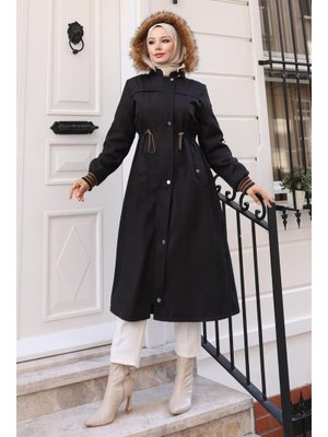 MISSVALLE Siyah Arlena Bondit Kürklü Mont