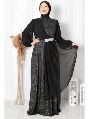 FAHİMA Siyah Şehrazat Abiye