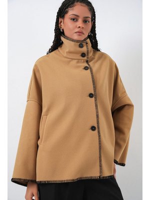 Bigdart Hardal Nakışlı Kaşe Ceket