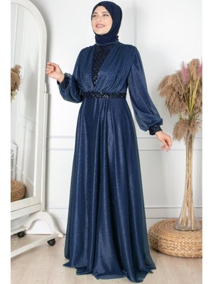 FAHİMA Lacivert Eda Abiye