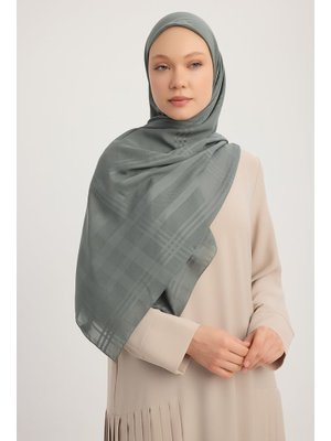 Miss Color Nefti Jakarlı Ekose Şifon Eşarp 120x120cm