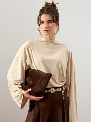 Ceylan Otantik Bej Jarse Bluz