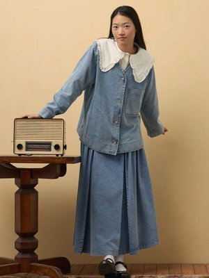 Ceylan Otantik Buz Mavisi Blazer Ceket