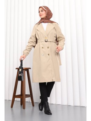 İmaj Butik Vizon Kruvaze Yaka Trençkot