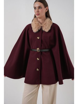 Bigdart Bordo Kemerli Kaşe Panço