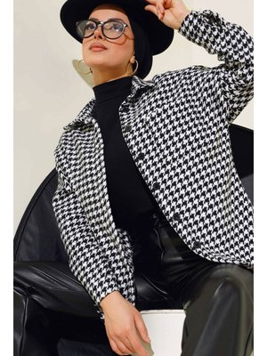 Bigdart Siyah Kazayağı Desen Gömlek