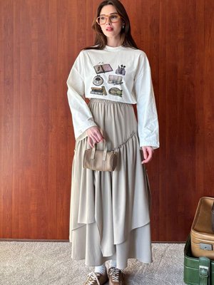 Ceylan Otantik Vizon Poliviskon Bohem Kat Etek