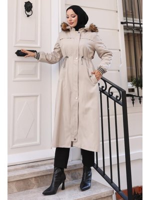 MISSVALLE Bej Arlena Bondit Kürklü Mont