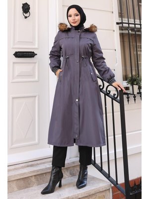 MISSVALLE Gri Arlena Bondit Kürklü Mont
