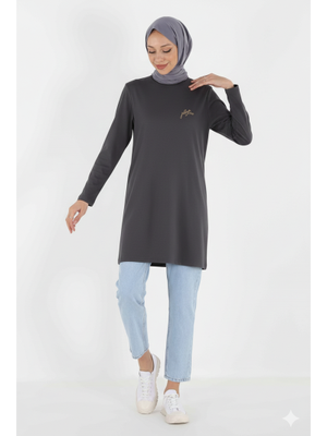 Plistre 1451_nakışlı Basic Tunik